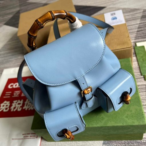 Gucci Bamboo Backpack Blue - Image 6