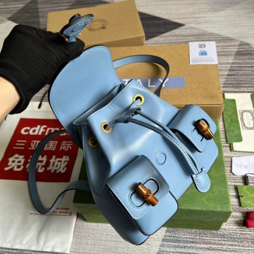 Gucci Bamboo Backpack Blue - Image 7