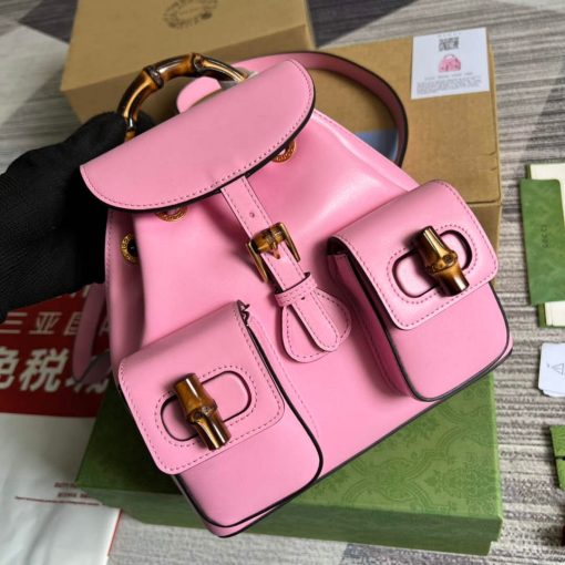 Gucci Bamboo Backpack Pink - Image 3