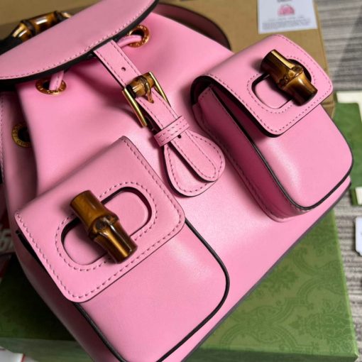 Gucci Bamboo Backpack Pink - Image 6