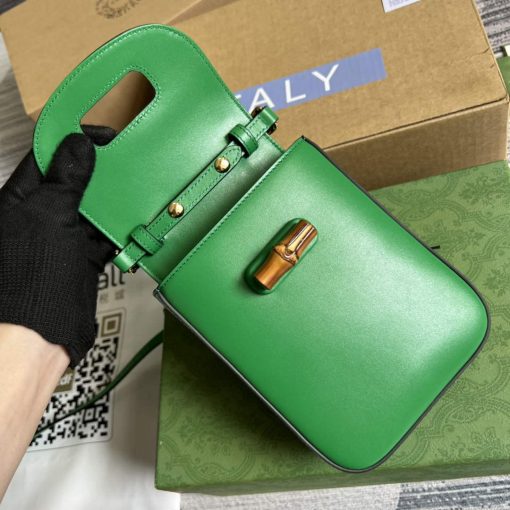 Gucci Bamboo Mini Handbag Green - Image 8