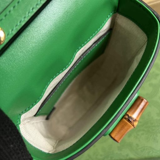 Gucci Bamboo Mini Handbag Green - Image 9