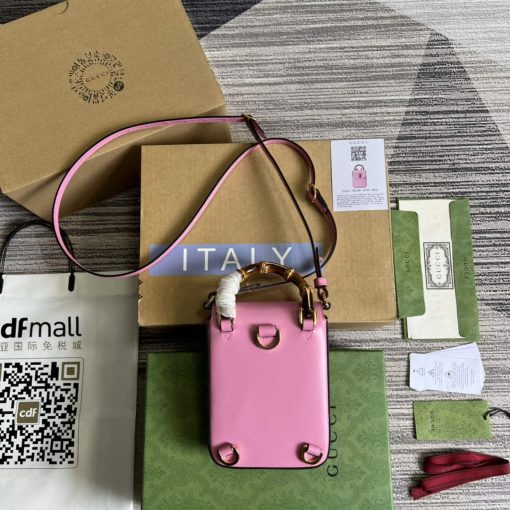 Gucci Bamboo Mini Handbag Pink - Image 3