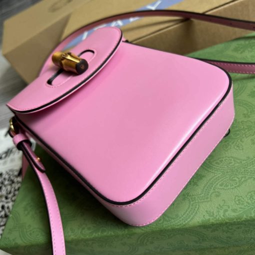Gucci Bamboo Mini Handbag Pink - Image 6