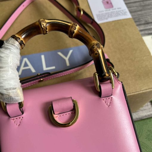 Gucci Bamboo Mini Handbag Pink - Image 7