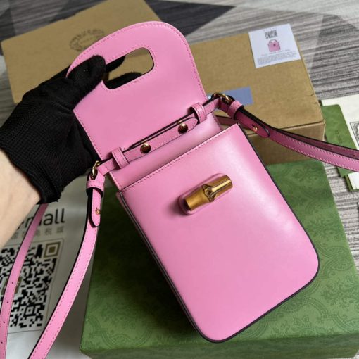 Gucci Bamboo Mini Handbag Pink - Image 8