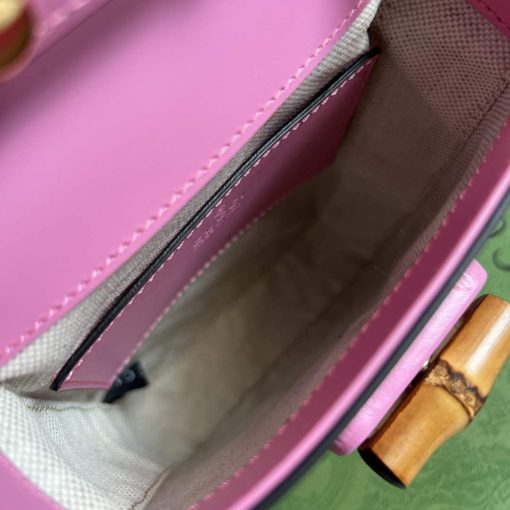 Gucci Bamboo Mini Handbag Pink - Image 9