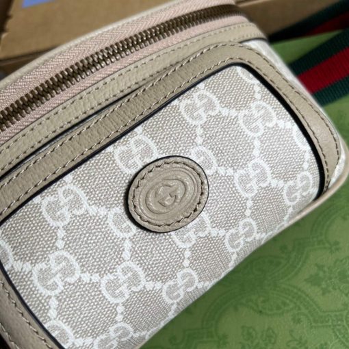 Gucci Belt Bag With Interlocking G Beige And White - Image 7