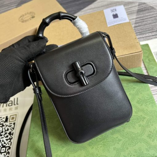 Gucci Black Bamboo Mini Handbag Black