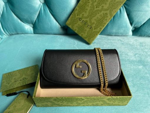 Gucci Blondie Continental Chain Wallet Black