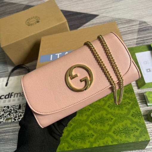 Gucci Blondie Continental Chain Wallet Light Pink