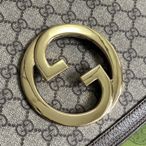 Gucci Blondie Medium Top Handle Bag Beige And Ebony GG Supreme Canvas - Image 4