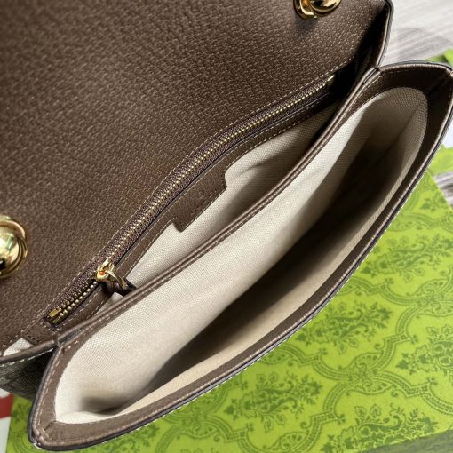 Gucci Blondie Medium Top Handle Bag Beige And Ebony GG Supreme Canvas - Image 9