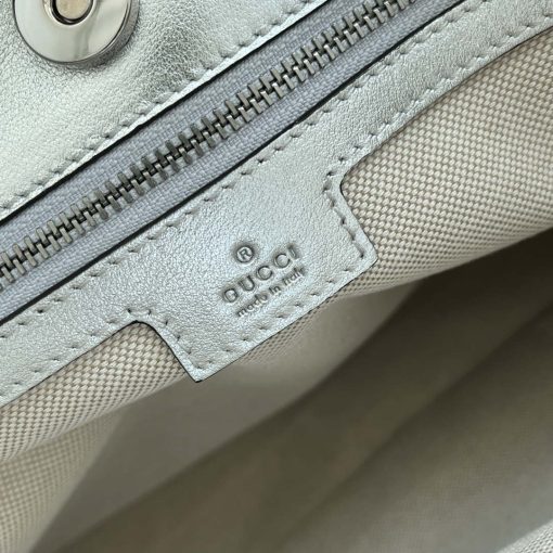 Gucci Blondie Medium Tote Bag In Silver Leather - Image 9