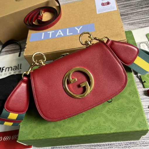 Gucci Blondie Mini Leather Bag Red - Image 4