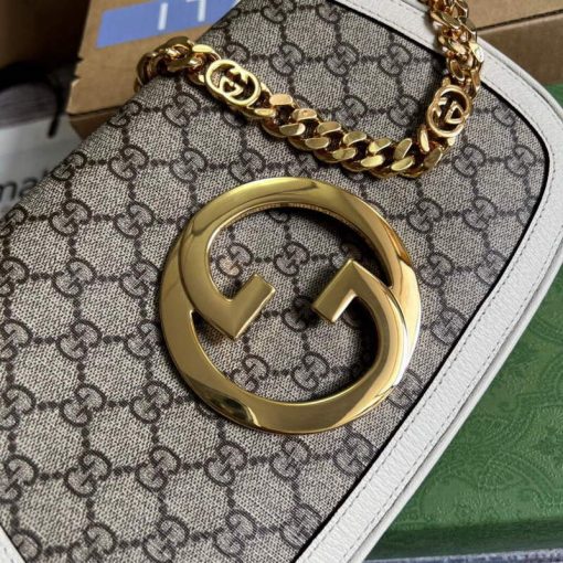 Gucci Blondie Shoulder Bag GG Supreme Canvas White - Image 5