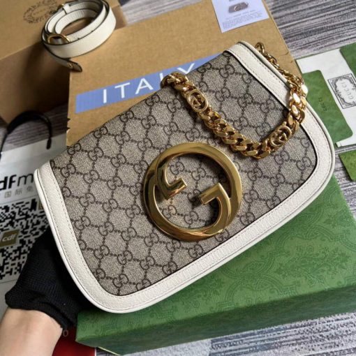 Gucci Blondie Shoulder Bag GG Supreme Canvas White