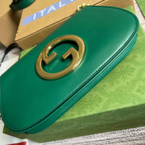 Gucci Blondie Shoulder Bag Green Leather - Image 5