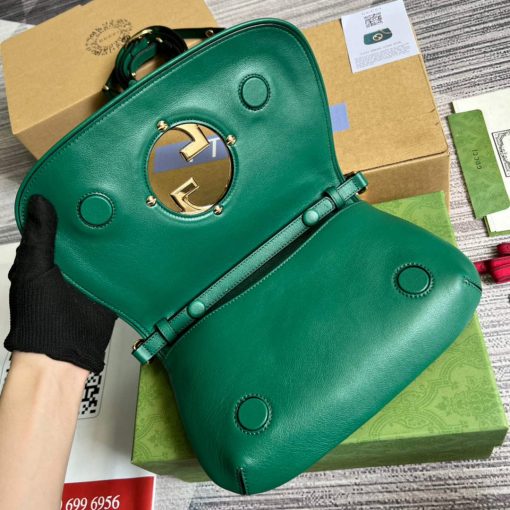 Gucci Blondie Shoulder Bag Green Leather - Image 6