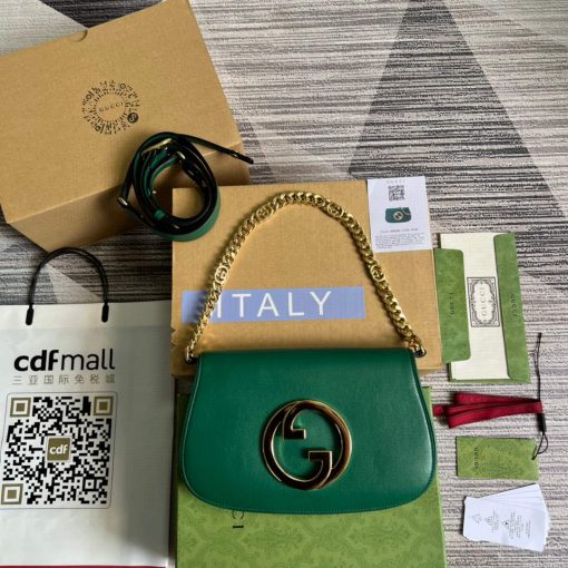 Gucci Blondie Shoulder Bag Green Leather