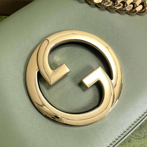 Gucci Blondie Shoulder Bag Light Green Leather - Image 5