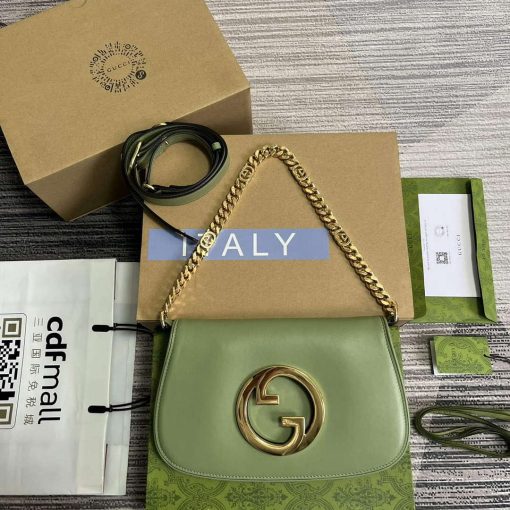 Gucci Blondie Shoulder Bag Light Green Leather