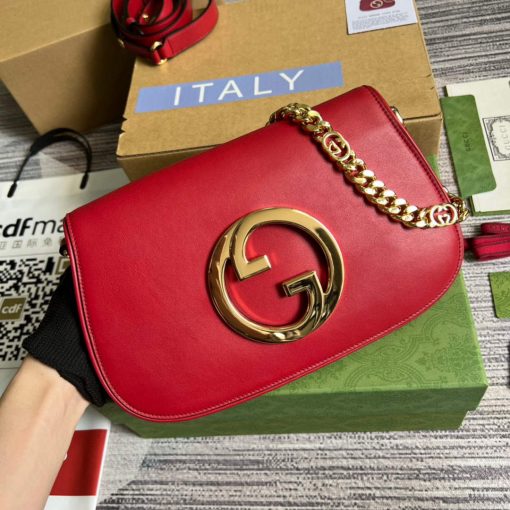 Gucci Blondie Shoulder Bag Red Leather