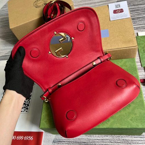 Gucci Blondie Shoulder Bag Red Leather - Image 7