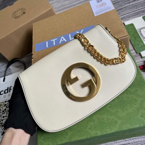 Gucci Blondie Shoulder Bag White Leather - Image 4