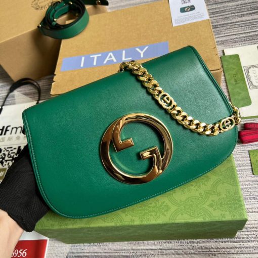 Gucci Blondie Shoulder Leather Bag Green