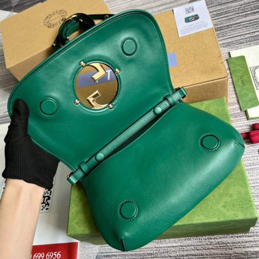 Gucci Blondie Shoulder Leather Bag Green - Image 7