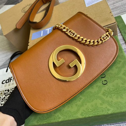 Gucci Blondie Shoulder Leather Bag Light Brown