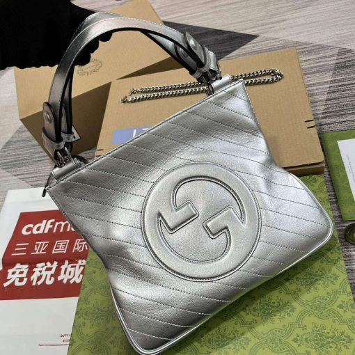 Gucci Blondie Small Tote Bag Silver - Image 4