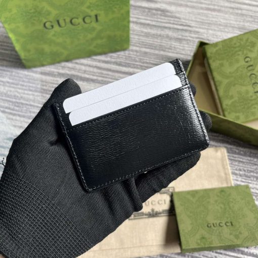 Gucci Card Case With Gucci Script Black - Image 2