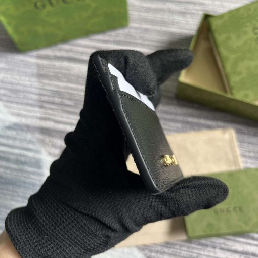 Gucci Card Case With Gucci Script Black - Image 3