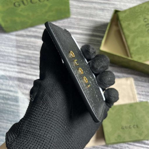 Gucci Card Case With Gucci Script Black - Image 4