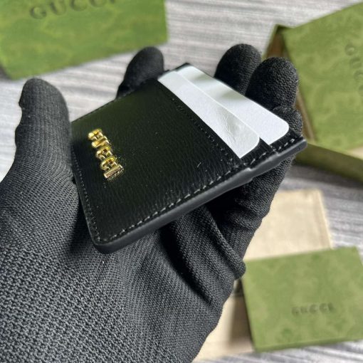 Gucci Card Case With Gucci Script Black - Image 5