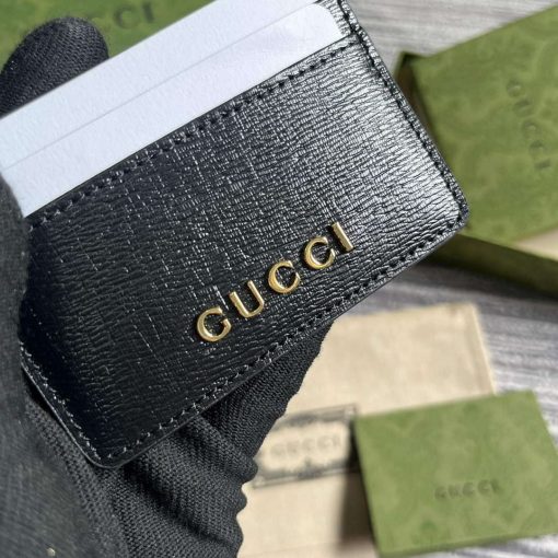 Gucci Card Case With Gucci Script Black - Image 6