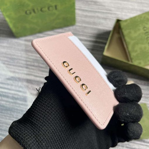 Gucci Card Case With Gucci Script Light Pink - Image 4