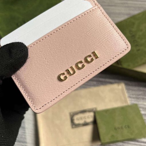 Gucci Card Case With Gucci Script Light Pink - Image 6