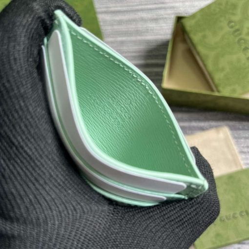 Gucci Card Case With Gucci Script Pale Green - Image 9