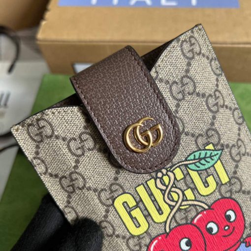 Gucci Cherry Print Phone Case Brown - Image 7