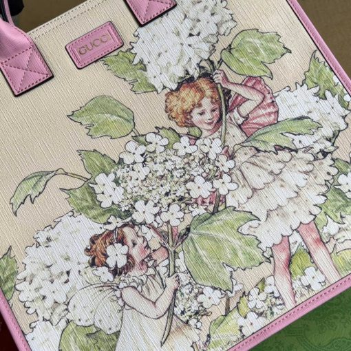 Gucci Children’s Fairy Print Large Tote Bag Pink - Image 6