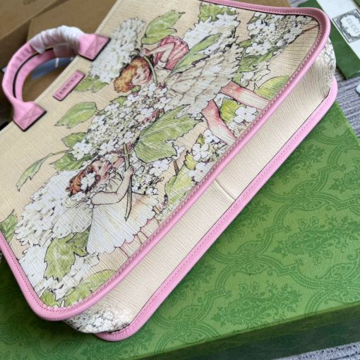 Gucci Children’s Fairy Print Large Tote Bag Pink - Image 8