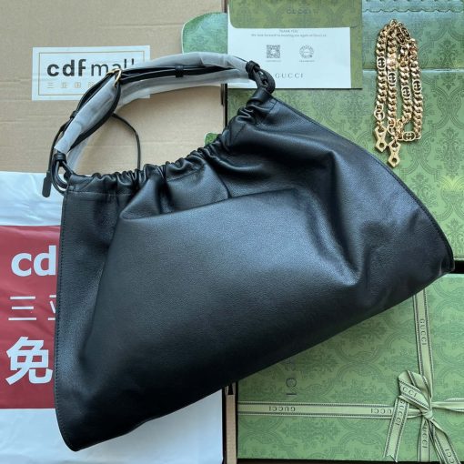 Gucci Deco Medium Tote Bag GG In Black Leather - Image 2