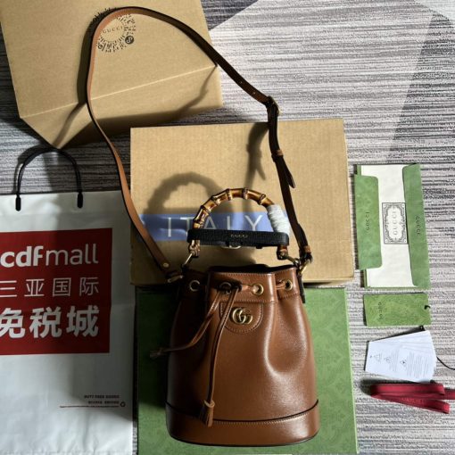 Gucci Diana Mini Bucket Bag Brown