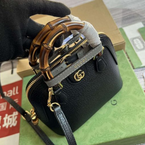 Gucci Diana Mini Tote Bag Black Leather - Image 8