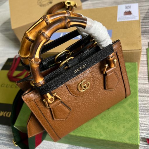 Gucci Diana Mini Tote Bag Brown Leather - Image 7