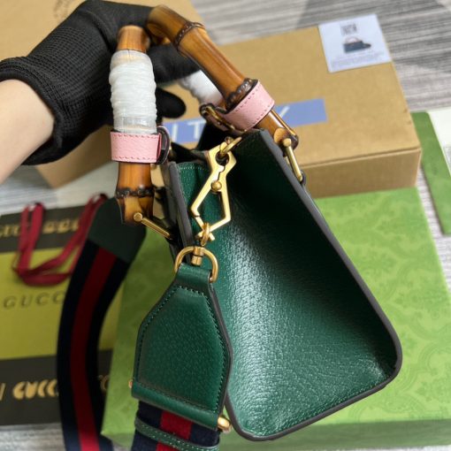 Gucci Diana Mini Tote Bag Green Leather - Image 3