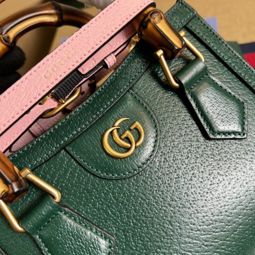 Gucci Diana Mini Tote Bag Green Leather - Image 5